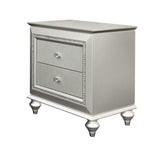 English Elm Champagne 2-Drawer Nightstand With Sparkling Trim