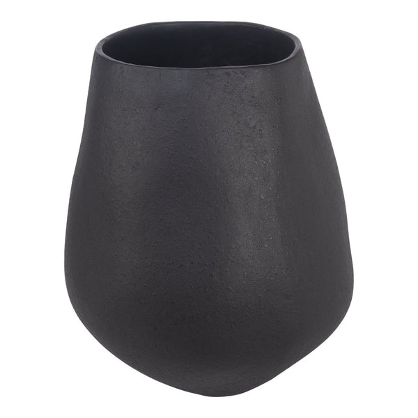 English Elm Voss Handcrafted Matte Black Sculptural Vessel in Recycled Ecomix for Shelves B2769P498403