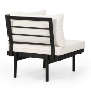 English Elm Christopher Knight Home® - THEO Iron Frame Corner Sofa with Acacia Coffee Table, Teak Accents, Water‑Resistant Cream Cushions (96) 72249.00CRM