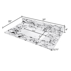 English Elm 37"X22" Bathroom Vanity Top With Undermount Sink & Backsplash - Durable, Easy-Clean Panda White Finish W509P362105