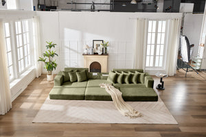 English Elm Convertible Floor Sofa Bed – Ultra-Soft Corduroy, Space-Saving Design For Small Apartments & Lounges W2915S00074