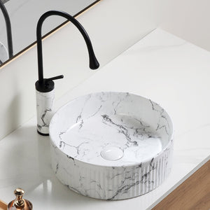 English Elm Floating Wall Mounted Ceramic Bathroom Sink Compact Rectangle White Porcelain Vanity W3402P362374