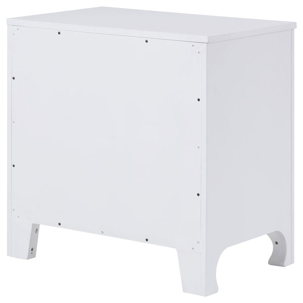 English Elm Helena Pearl White 2-Drawer Nightstand with Soft Curves, Spacious Storage, Modern Chic Bedroom Accent B062P299878