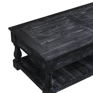 English Elm Farmhouse Lift Top Coffee Table Solid Wood Two Tier Hidden Storage Living Room W1445P412360