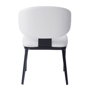 English Elm Christopher Knight Home® - PU PU Leather Upholstered Dining Chair with Crescent Back and Metal Legs, Easy-Clean Chic Design Black,White N768P263098W