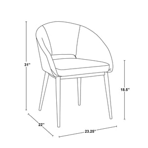 English Elm Renee Contemporary Accent Chair in White Faux Leather with Copper Metal Legs, Cut-Out Back Comfort B202P223642