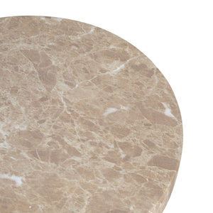 English Elm Christopher Knight Home® - Outdoor Elegant Travertine Side Table In Gold – Sculptural Pedestal Design For Indoor/Outdoor Use N773P283497G