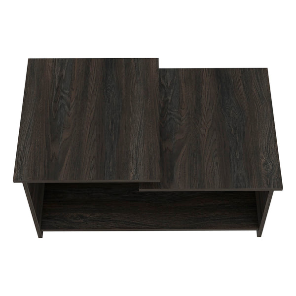 English Elm Waycross Modern Coffee Table in Brown with Two-Tier Tops and Large Open Shelf, Elegant Design, Easy Assembly B128P148843