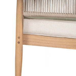 English Elm Christopher Knight Home® - Verona Outdoor Acacia Wood Loveseat With Beige Cushion, Handwoven Rope Detail For Stylish Comfort N775P309257A