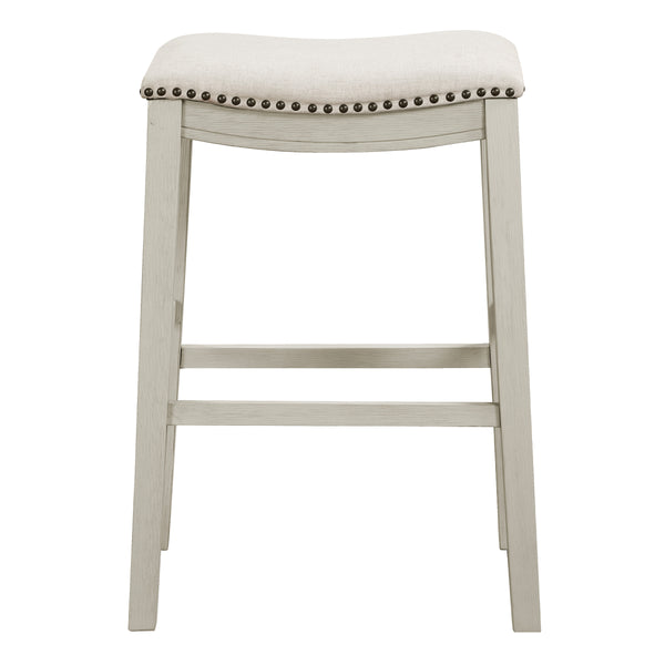 OSP Home Furnishings 29" Saddle Stool - Set of 2 Linen / White Washed