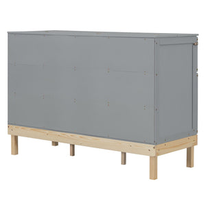 English Elm Queen Murphy Wall Bed Solid Pine Cabinet with Drawer Modern Space Saving Design Gray N708P243886E