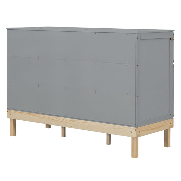 English Elm Queen Murphy Wall Bed Solid Pine Cabinet with Drawer Modern Space Saving Design Gray N708P243886E