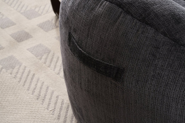 English Elm Foam Memory Foam Bean Bag Chair with Plush Chenille Cover, Large 42" Round Comfortable Lounger Black W2915P283417