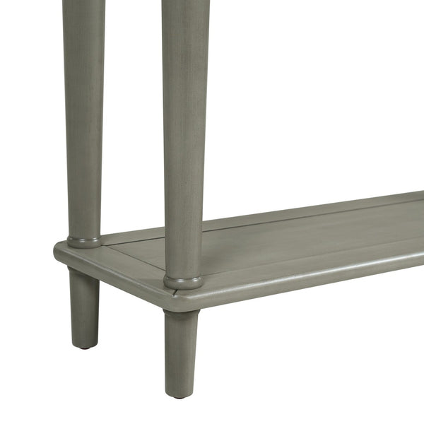 English Elm Trexm Vintage Console Table Four Drawers Pine Veneer Grey Wash Entryway Storage N715P202860E