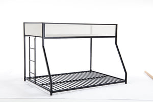 English Elm Adam Twin Over Full Metal Bunk Bed In Black – Safe, Space-Saving Design With Easy Climb Ladder & Guardrails B083P170085