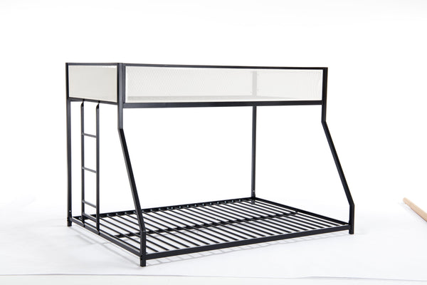 English Elm Adam Twin Over Full Metal Bunk Bed In Black – Safe, Space-Saving Design With Easy Climb Ladder & Guardrails B083P170085