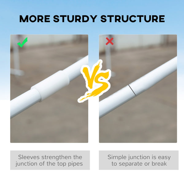 English Elm Outsunny 10' X 28' Party Tent Canopy With Mesh Sidewalls, Zipper Doors & Steel Frame For Events W2225P174249-GIGA