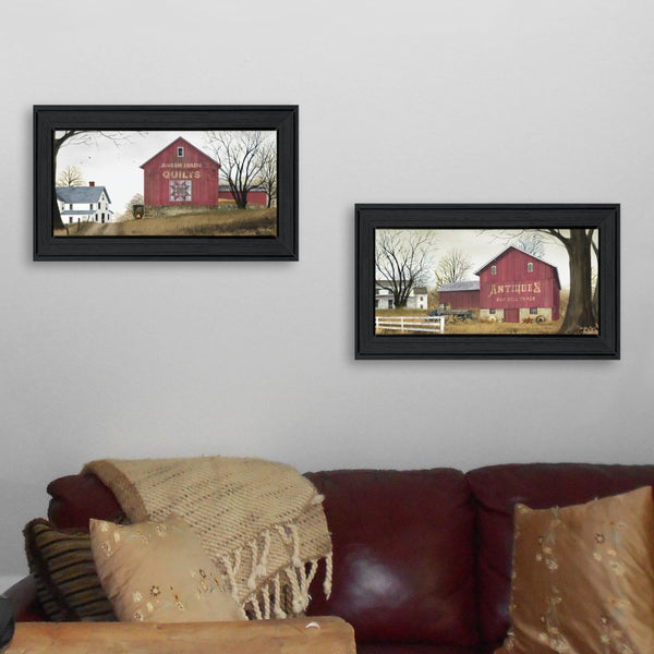 English Elm "antique Barn" Billy Jacobs 2-piece Framed Pastoral Wall Art for Farmhouse Decor B06787085