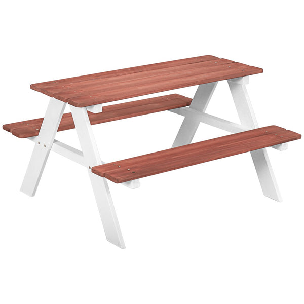 English Elm Outsunny Kids Picnic Table Set – Sturdy Wooden Outdoor Furniture For Ages 3-8, Perfect For Gardens! W2225P229090-GIGA