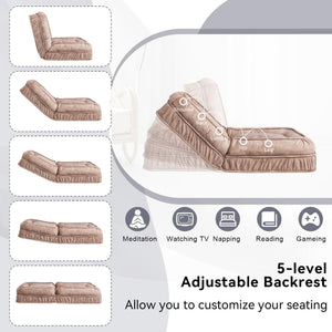 English Elm Upholstered Plush Human Dog Bed with 5 Recline Positions, Massage Cushion & 360° Velvet Comfort Brown W1170P282475
