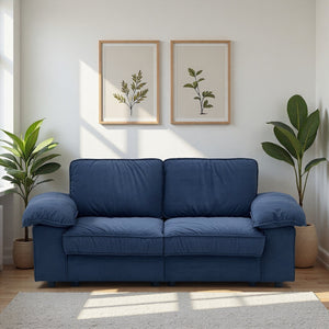 English Elm Fx-P20M-2S-Rb Contemporary Blue 2-Seat Loveseat Sofa With Hidden Storage For Small Spaces & Style W576S00235