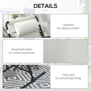 English Elm Outsunny 2 Piece Cream White Outdoor Rocking Chair Set – Portable, Ergonomic & Weather Resistant Design W2225P217099-GIGA