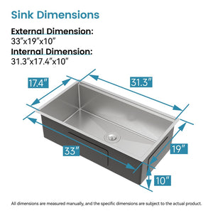 English Elm Stainless Steel Undermount Kitchen Sink Handmade Single Bowl with Colander Board T3177P296192