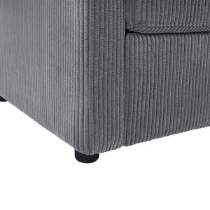 English Elm Twin Convertible Sofa Bed with Foldable Side Table, USB Ports, Storage Pocket & Lumbar Pillows for Small Spaces Gray N719S002030E