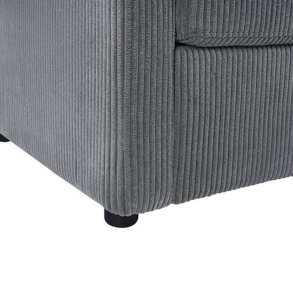 English Elm Twin Convertible Sofa Bed with Foldable Side Table, USB Ports, Storage Pocket & Lumbar Pillows for Small Spaces Gray N719S002030E