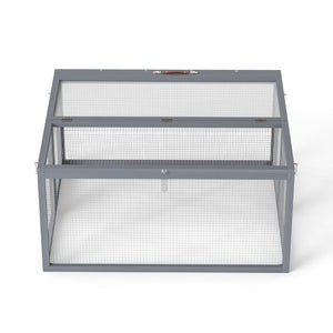 English Elm Folding Rabbit Hutch Fir Wood Galvanized Mesh Outdoor Enclosure with Secure Access W2181P363010