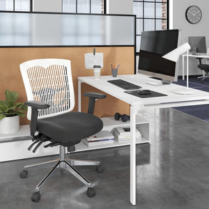 OSP Home Furnishings Contoured Plastic Back Manager Chair with Lumbar Support and Ergonomic Foam Seat 97898CWH-30