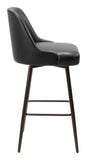 Keppel Swivel Barstool Black & Bronze 109975 Zuo Modern