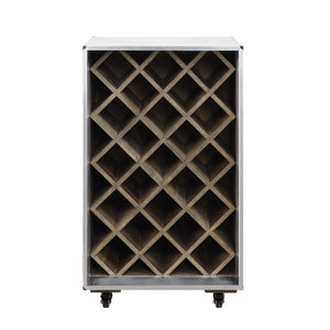 English Elm Raini Rolling Aluminum Wine Cabinet with Patchwork Panels for Modern Living Spaces B2726P457633