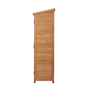 English Elm Outdoor Cedar Storage Cabinet Farmhouse Vertical Shed for Backyard Patio Garden Tools W2640P291256