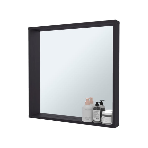 English Elm Wenge Finish Wall Mount Medicine Cabinet with Mirror and Interior Shelving B062P476885