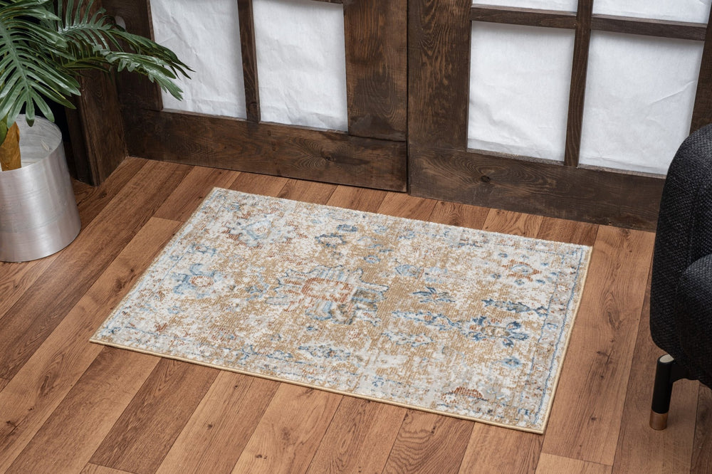 English Elm Noble Gold 2 Ft. X 3 Ft. Area Rug - Soft, Durable & Kid-Friendly For Elegant Entryway Or Hallway Use B186P181095
