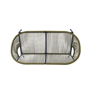 English Elm Christopher Knight Home® - CONDESSA Modern Outdoor Wicker Loveseat with Hammock Weave, Durable PE Rattan & Powder Coat Iron Frame Green N775P241727G