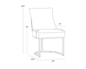 Sunpan Florence Dining Chair Set of 2 - Elegant Fabric, Rustic Bronze Frame, Diamond Stitched Back Design Bravo Metal