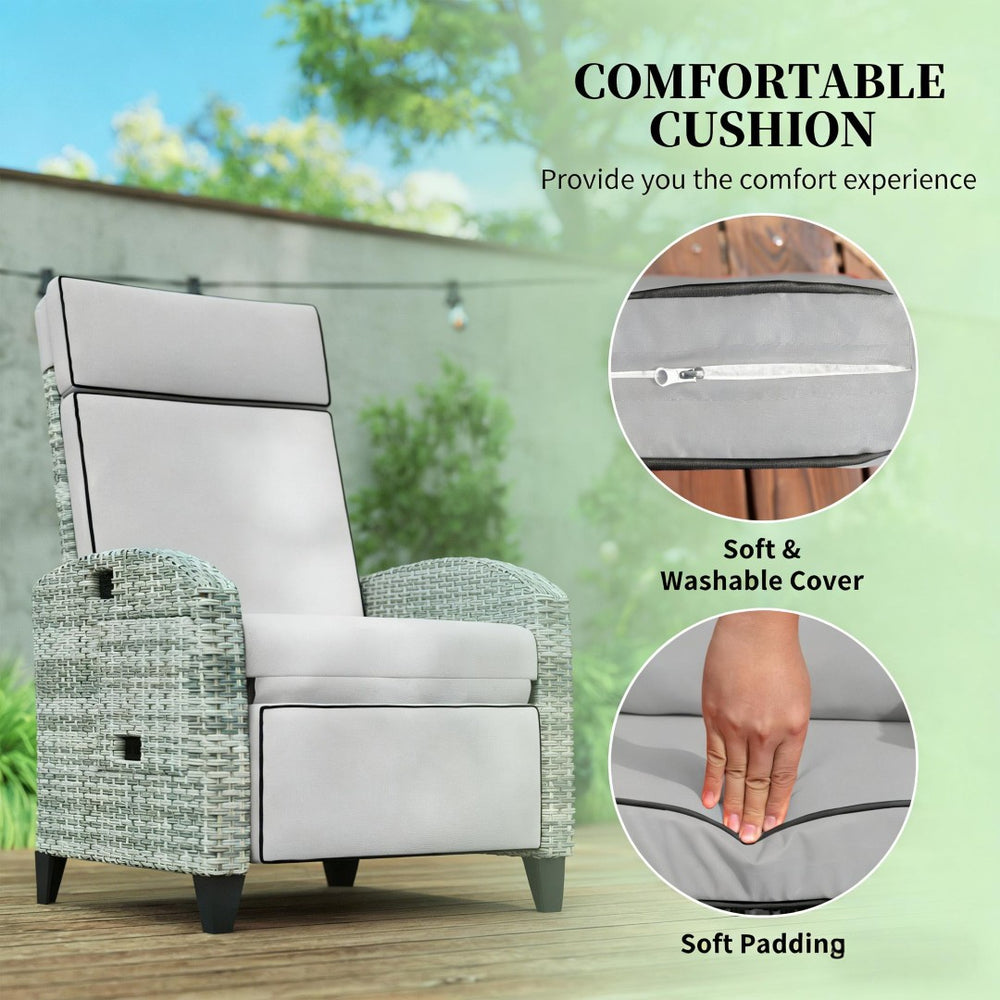 English Elm Garden Steel Frame Outdoor Glider Chair with Breathable Mesh for Porch or Patio T3971P444428