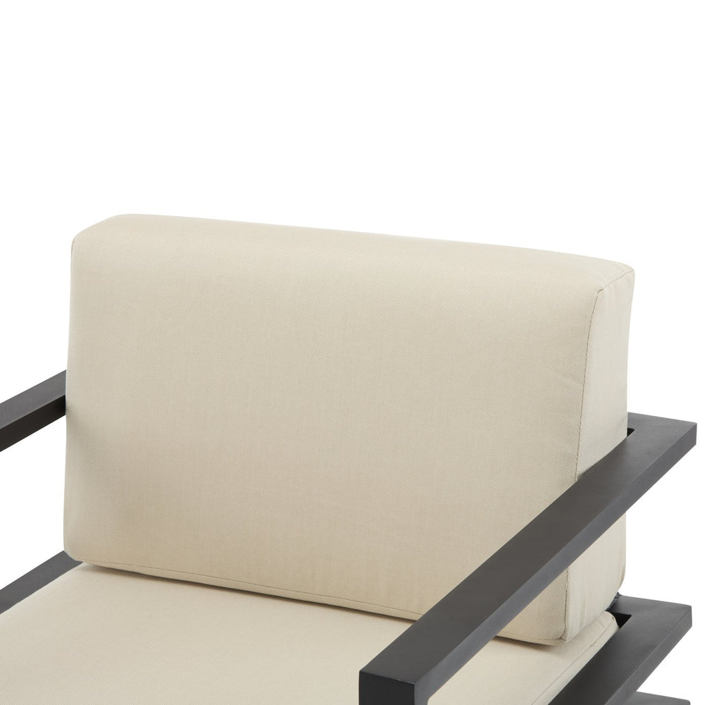 English Elm Christopher Knight Home® - 27.7'' Modern Outdoor Lounge Chair Beige+Black – Lightweight Aluminum Frame, Weather-Resistant Cushions, Plush Comfort N767P237029B
