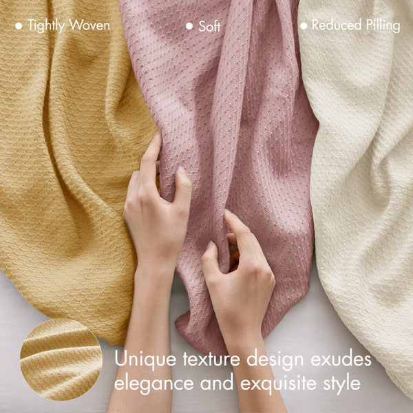 English Elm 1-piece King Cotton Woven Blanket Oeko-tex Certified Lightweight Layering Bedding B035P408329