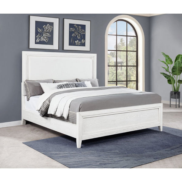English Elm Hemlock Architectural Platform Bed Warm Wood Grain Headboard for Master Suite B062S01593