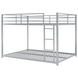 English Elm Full Over Low Profile Steel Bunk Bed with Guardrail and Integrated Ladder MF285536AAN
