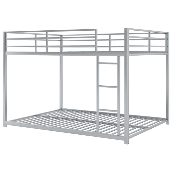 English Elm Full Over Low Profile Steel Bunk Bed with Guardrail and Integrated Ladder MF285536AAN