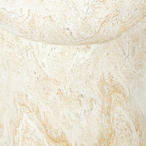 English Elm U_style Sculptural Mushroom Pedestal Table Travertine Mgo Stone Look Patio Accent Beige,Yellow N711P422070M