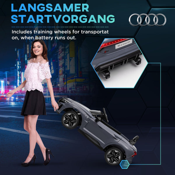 English Elm Aosom Licensed Audi 12v Electric Ride on Toy Car with Remote Suspension and Lights Gray W2225P229543