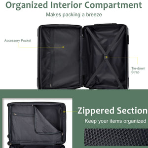 English Elm Hardshell Abs Checked Suitcase with 360 Spinner Wheels Expandable Tsa Lock 28 Inch Green N730P296747F