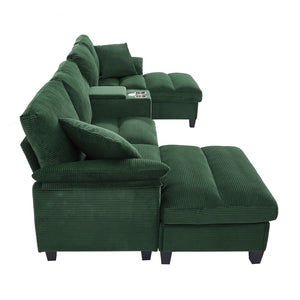 English Elm Swivel Barrel Accent Chair Chenille Tufted Round Club Seat for Living Room Lounge Green N719S002180F