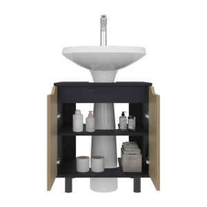 English Elm Marlo Compact Under-Sink Cabinet with Cut-Out Back, Two Doors, Open Lower Shelf, Modern Storage Multi 27.56 L x 25.59 W x 5.12 H B200P368105