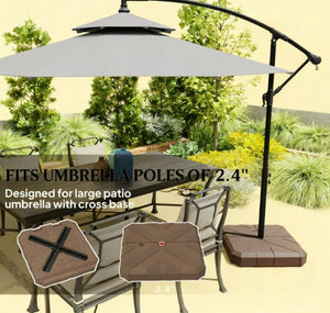 English Elm Heavy Duty Hdpe Fillable Cantilever Umbrella Base for Patio Deck Poolside Use T3971P427559